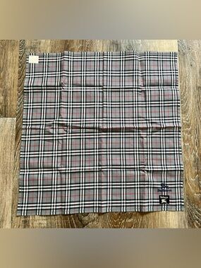 Burberry Blue & Gray Plaid Hankerchief
